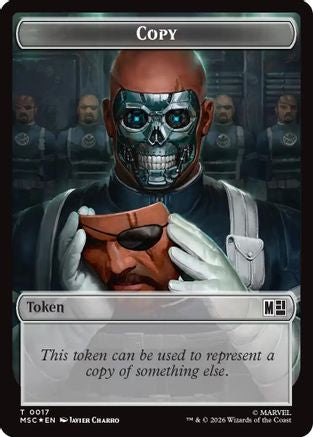 Copy (017) // Wall (019) Double-Sided Token (Surge Foil) (MSC-17 // 19) - Commander: Marvel Super Heroes Foil