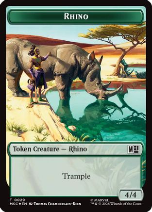 Rhino (029) // Elephant (028) Double-Sided Token (Surge Foil) (MSC-29 // 28) - Commander: Marvel Super Heroes Foil