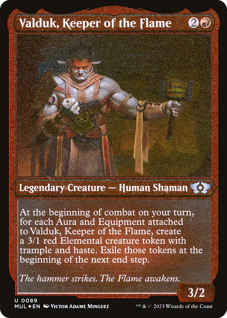 Valduk, Keeper of the Flame (Foil Etched) [Multiverse Legends]
