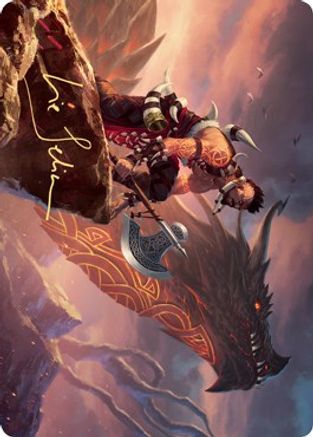 Dragonkin Berserker Art Card (Gold-Stamped Signature) [Kaldheim Art Series]