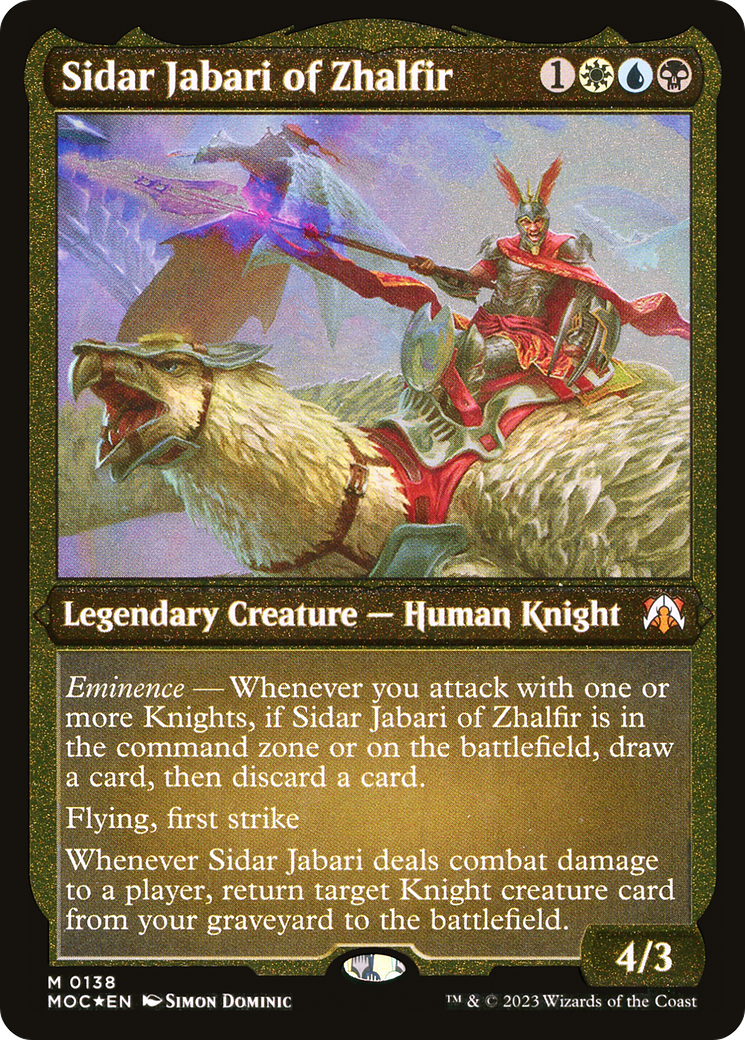 Sidar Jabari of Zhalfir (Display Commander) [March of the Machine Commander]
