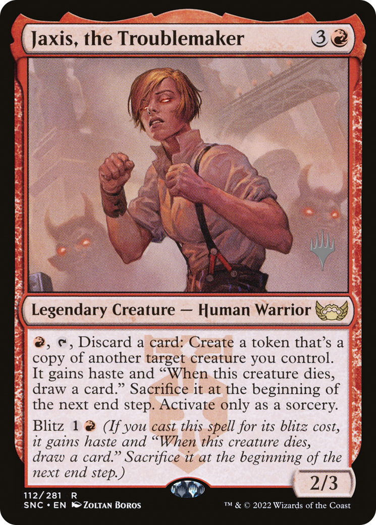 Jaxis, the Troublemaker (Promo Pack) [Streets of New Capenna Promos]