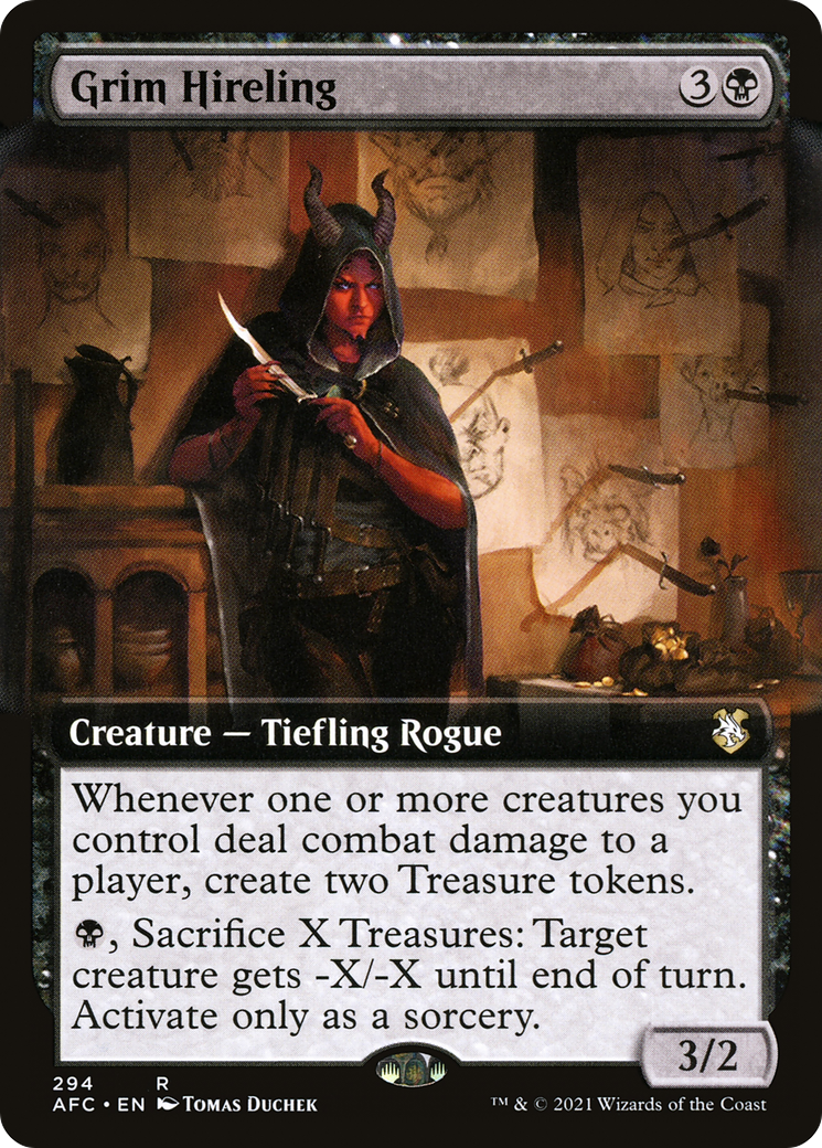 Grim Hireling (Extended Art) [Dungeons & Dragons: Adventures in the Forgotten Realms Commander]