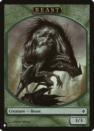 Beast // Liliana, Defiant Necromancer Emblem Double-Sided Token [Secret Lair: From Cute to Brute Tokens]