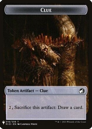Clue // Golem Double-Sided Token [Secret Lair: From Cute to Brute Tokens]