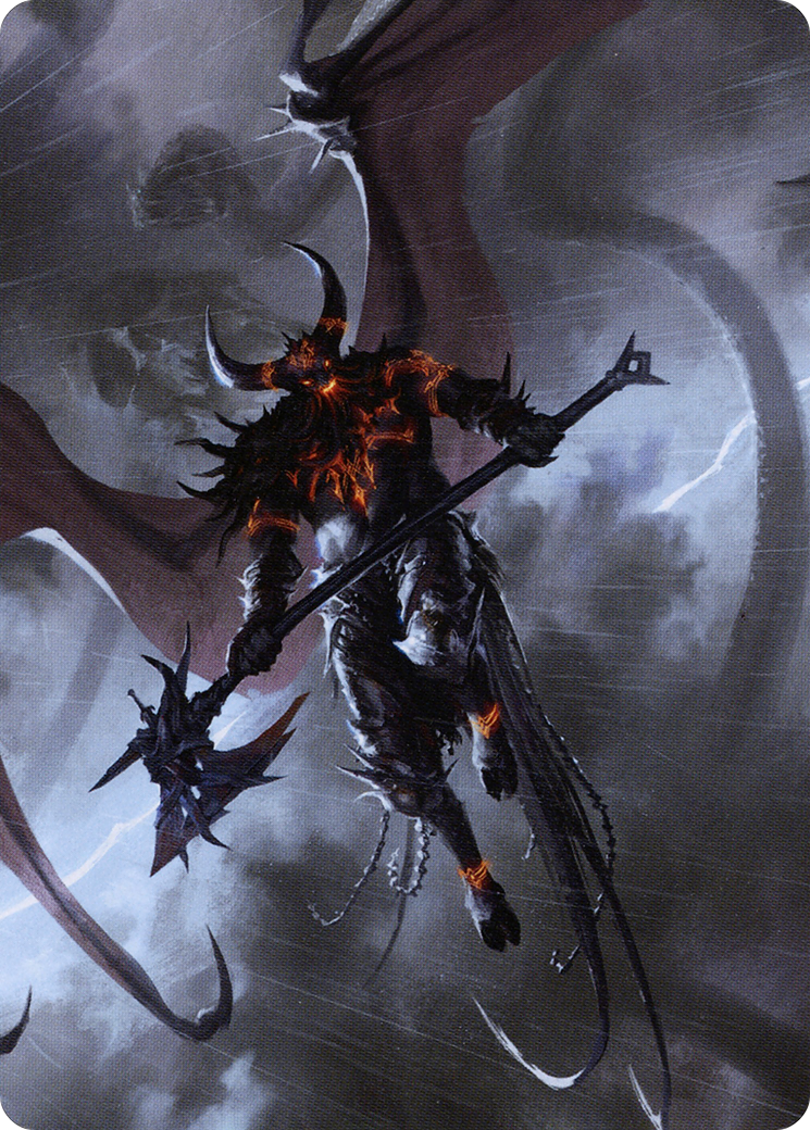 Burning-Rune Demon Art Card [Kaldheim Art Series]