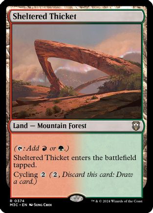 Sheltered Thicket (Ripple Foil) [Modern Horizons 3 Commander]