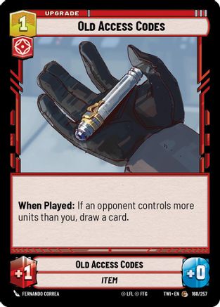 Old Access Codes (168/257) (168/257) [Twilight of the Republic]