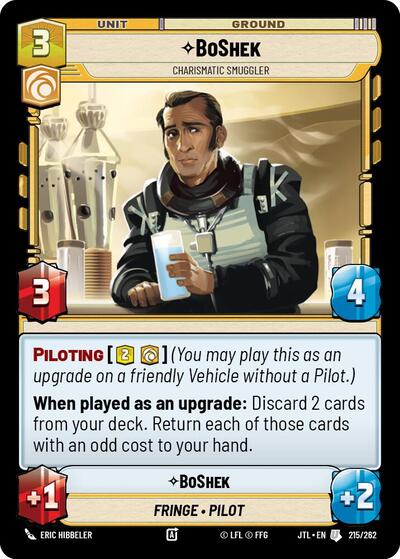 BoShek Charismatic Smuggler (JTL 215/262) [Jump to Lightspeed]