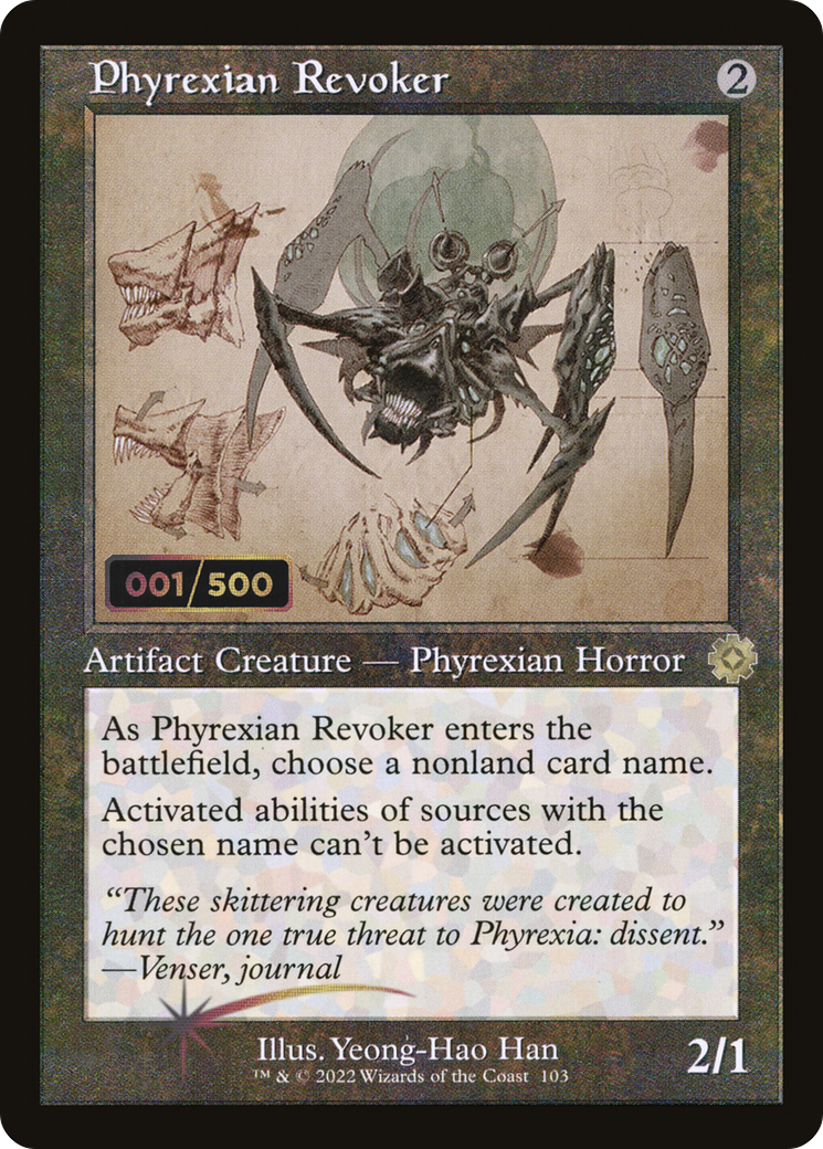 Phyrexian Revoker (Retro Schematic) (Serialized) [The Brothers' War Retro Artifacts]