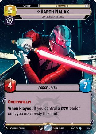 Darth Malak - Covetous Apprentice (498) (Hyperspace) (498) [Legends of the Force]