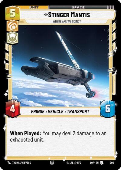 Stinger Mantis Where Are We Going Foil (LOF 700) [Legends of the Force]