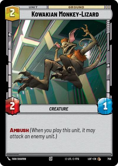 Kowakian Monkey Lizard Foil (LOF 759) [Legends of the Force]