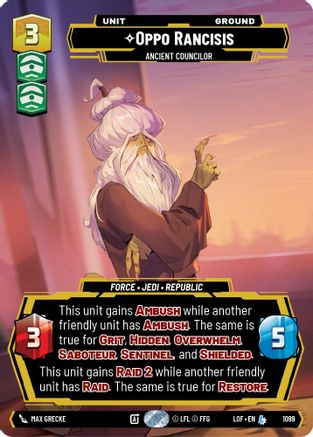 Oppo Rancisis - Ancient Councilor (1099) (Prestige Foil) (1099) [Legends of the Force]