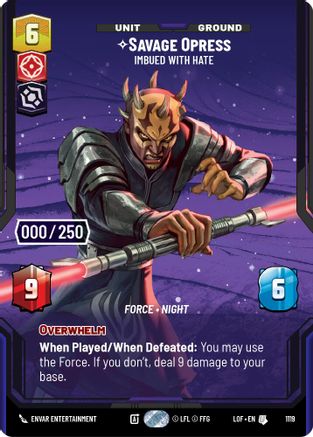Savage Opress - Imbued With Hate (1119) (Serialized) (1119) [Legends of the Force]