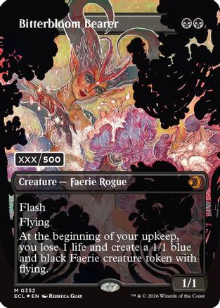 Bitterbloom Bearer (Borderless) (Serial Numbered) [Lorwyn Eclipsed Promos]
