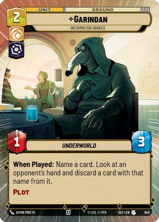 Garindan - Information Broker (Hyperspace Foil) (942) (942) [Secrets of Power]