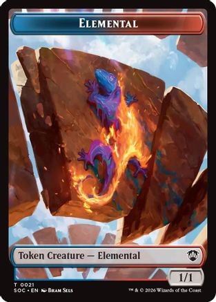 Elemental (0021) // Phyrexian Myr Double-Sided Token [Secrets of Strixhaven Commander Tokens]