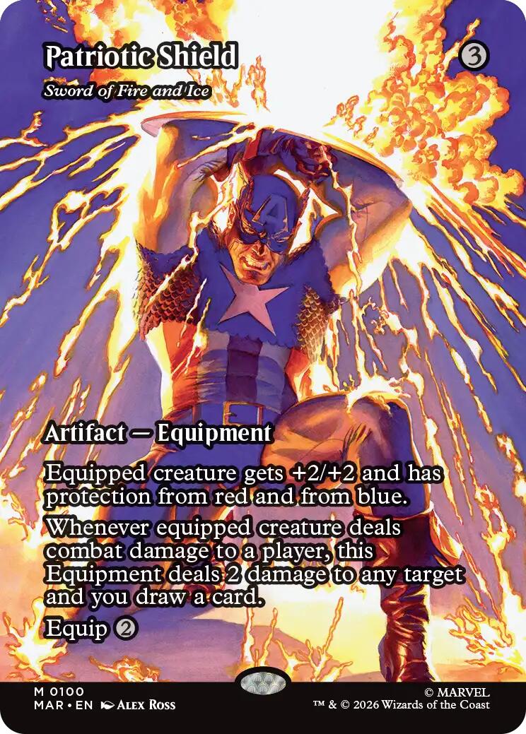 Patriotic Shield - Sword of Fire and Ice (Borderless) [Marvel Universe: Eternal-Legal]