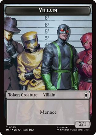 Villain // Robot Villain Double-Sided Token (025//026) (Surge Foil) (MSH-025/026) - Marvel Super Heroes Foil
