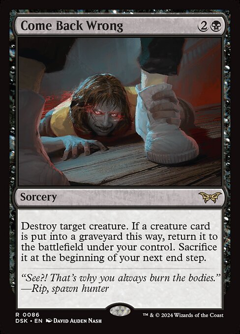 Come Back Wrong (DSK 86) [Duskmourn: House of Horror]