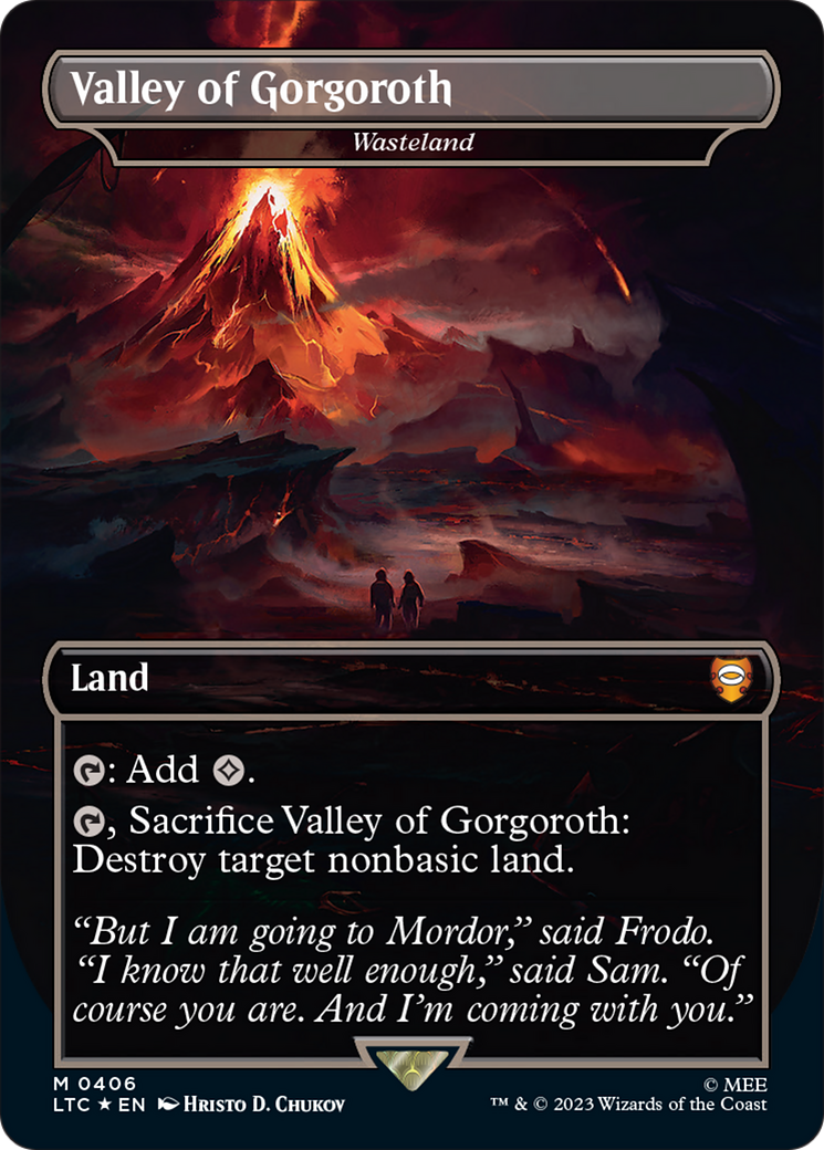 Valley of Gorgoroth - Wasteland (Borderless) (Surge Foil Realms and Relics) [The Lord of the Rings: Tales of Middle-Earth Commander]