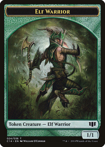 Gargoyle // Elf Warrior Double-Sided Token [Commander 2014 Tokens]