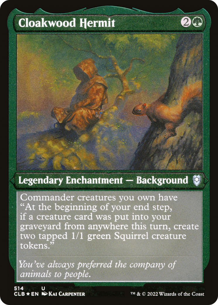 Cloakwood Hermit (Foil Etched) [Commander Legends: Battle for Baldur's Gate]