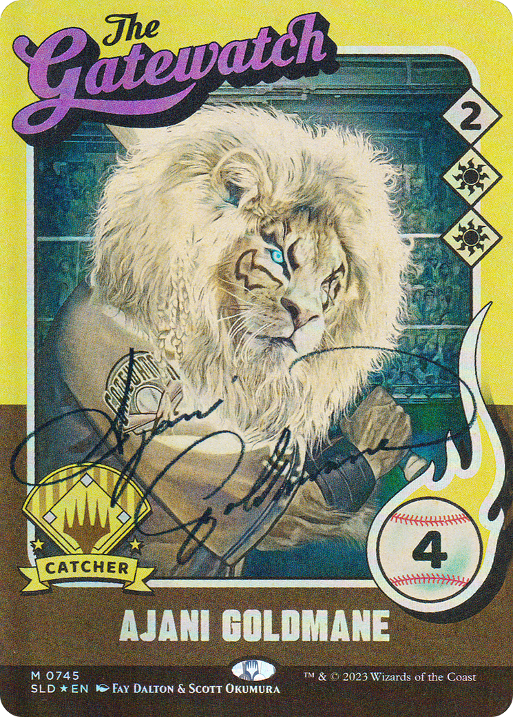 Ajani Goldmane (745) (Autographed) [Secret Lair Drop Series]
