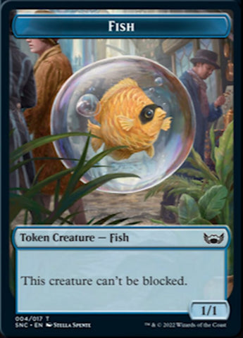 Fish // Wizard Double-Sided Token [Streets of New Capenna Tokens]