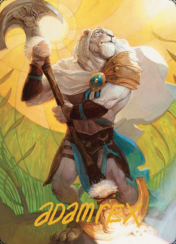 Ajani, Sleeper Agent Art Card (Gold-Stamped Signature) [Dominaria United Art Series]