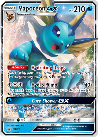 Vaporeon GX (SM172) [Sun & Moon: Black Star Promos]