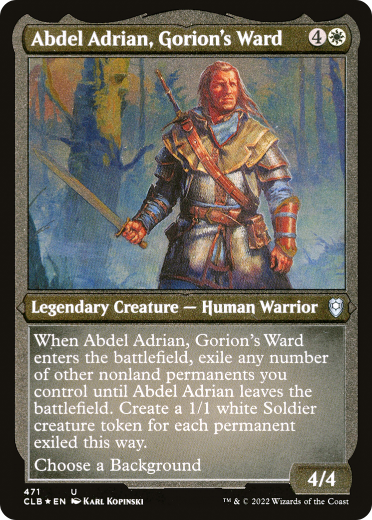 Abdel Adrian, Gorion's Ward (Foil Etched) [Commander Legends: Battle for Baldur's Gate]