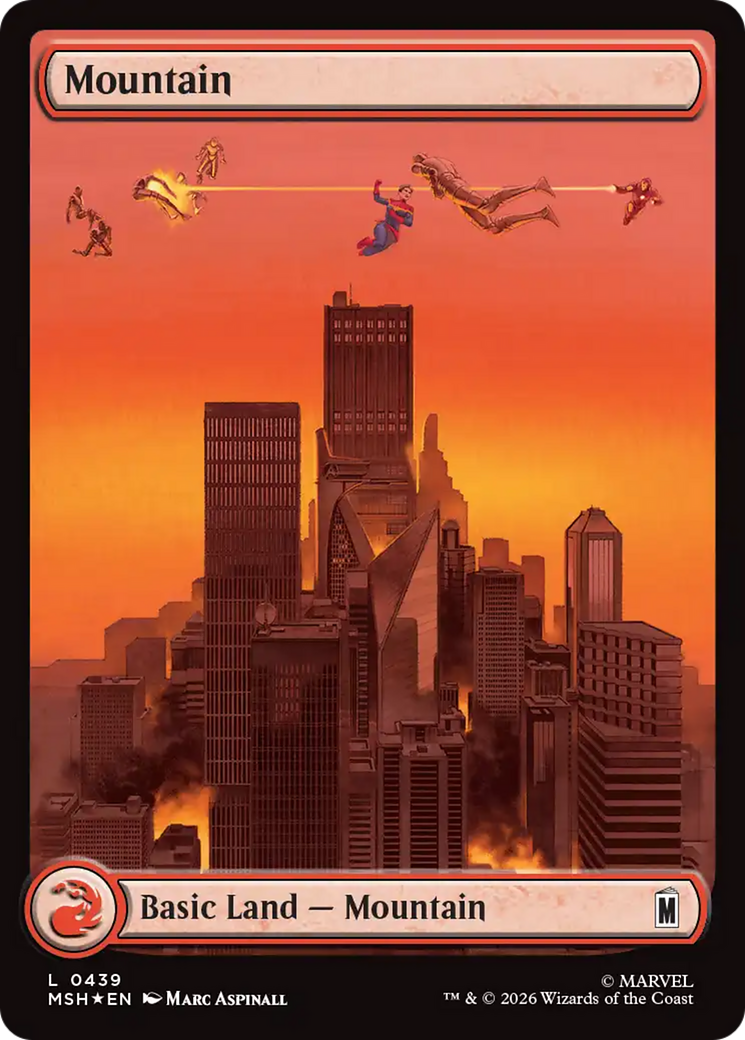 Mountain (0439) (Surge Foil) [Marvel Super Heroes]