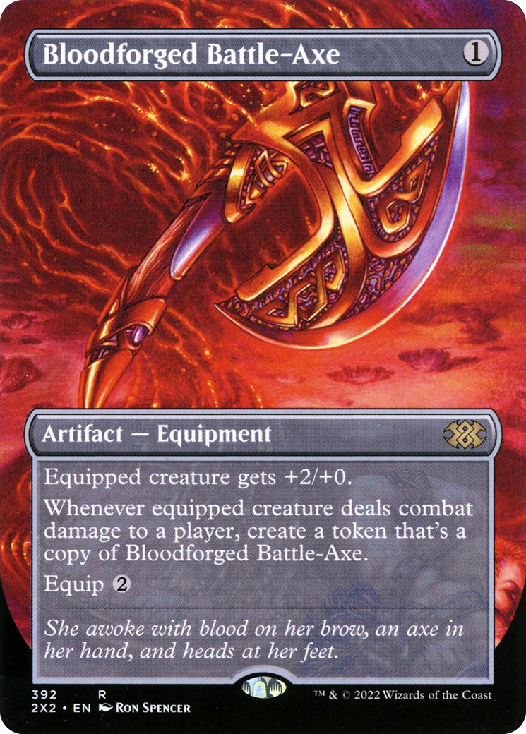 Bloodforged Battle-Axe (Borderless Alternate Art) [Double Masters 2022]