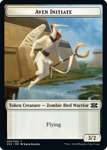 Egg // Aven Initiate Double-Sided Token [Double Masters 2022 Tokens]