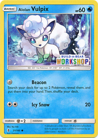 Alolan Vulpix (21/145) (Build A Bear Workshop Exclusive) [Sun & Moon: Guardians Rising]